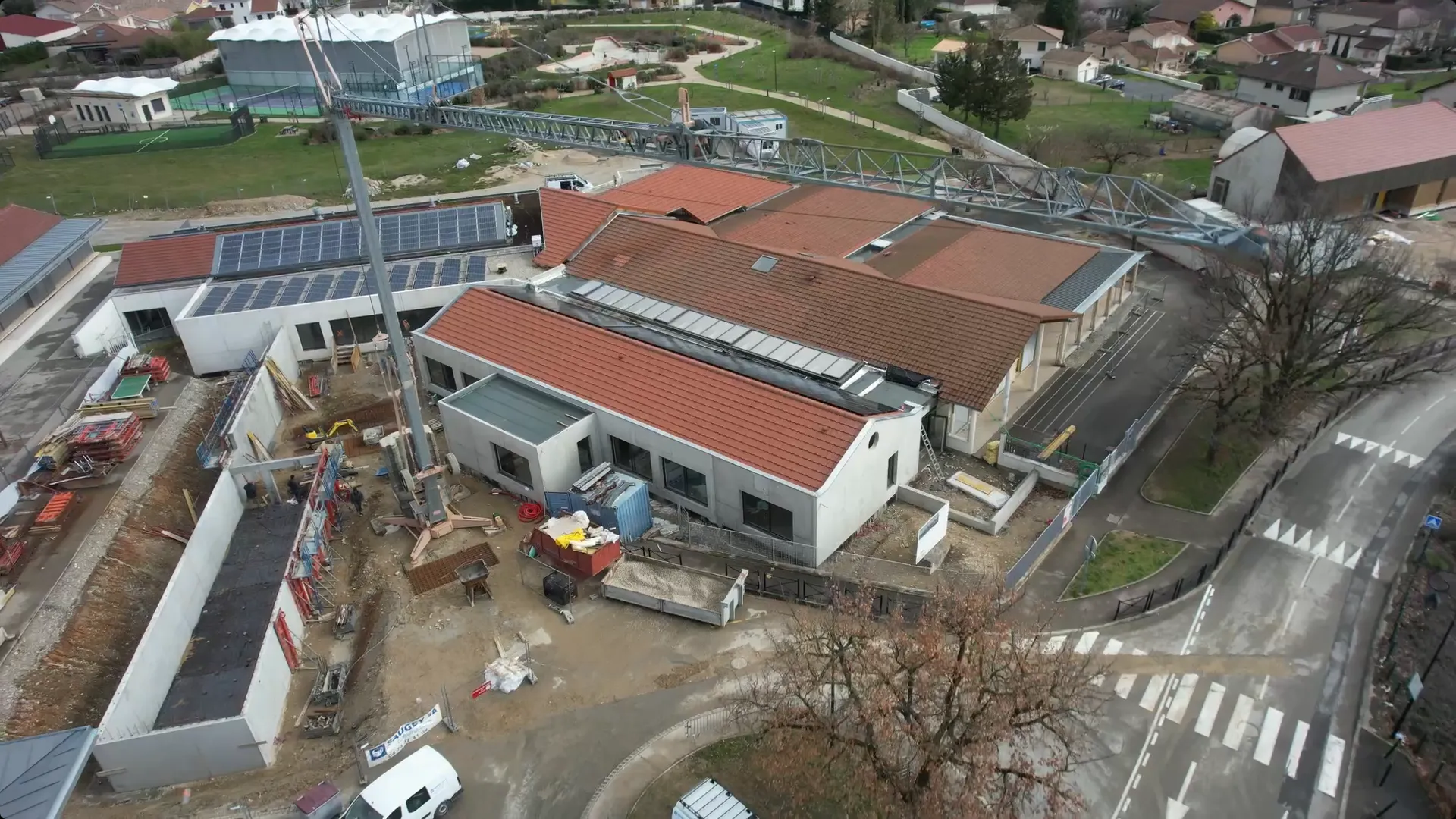 chantier de l'école de Satolas