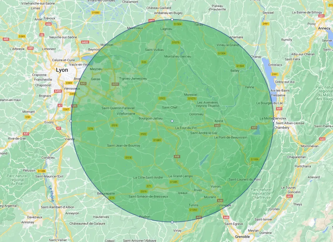Zone d'intervention de Saugey